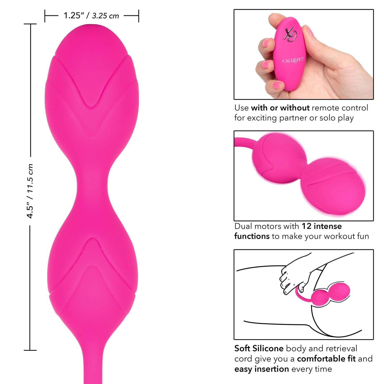 California Exotics - Remote Dual Motor Kegel System (Pink) Rabbit Dildo (Vibration) Rechargeable