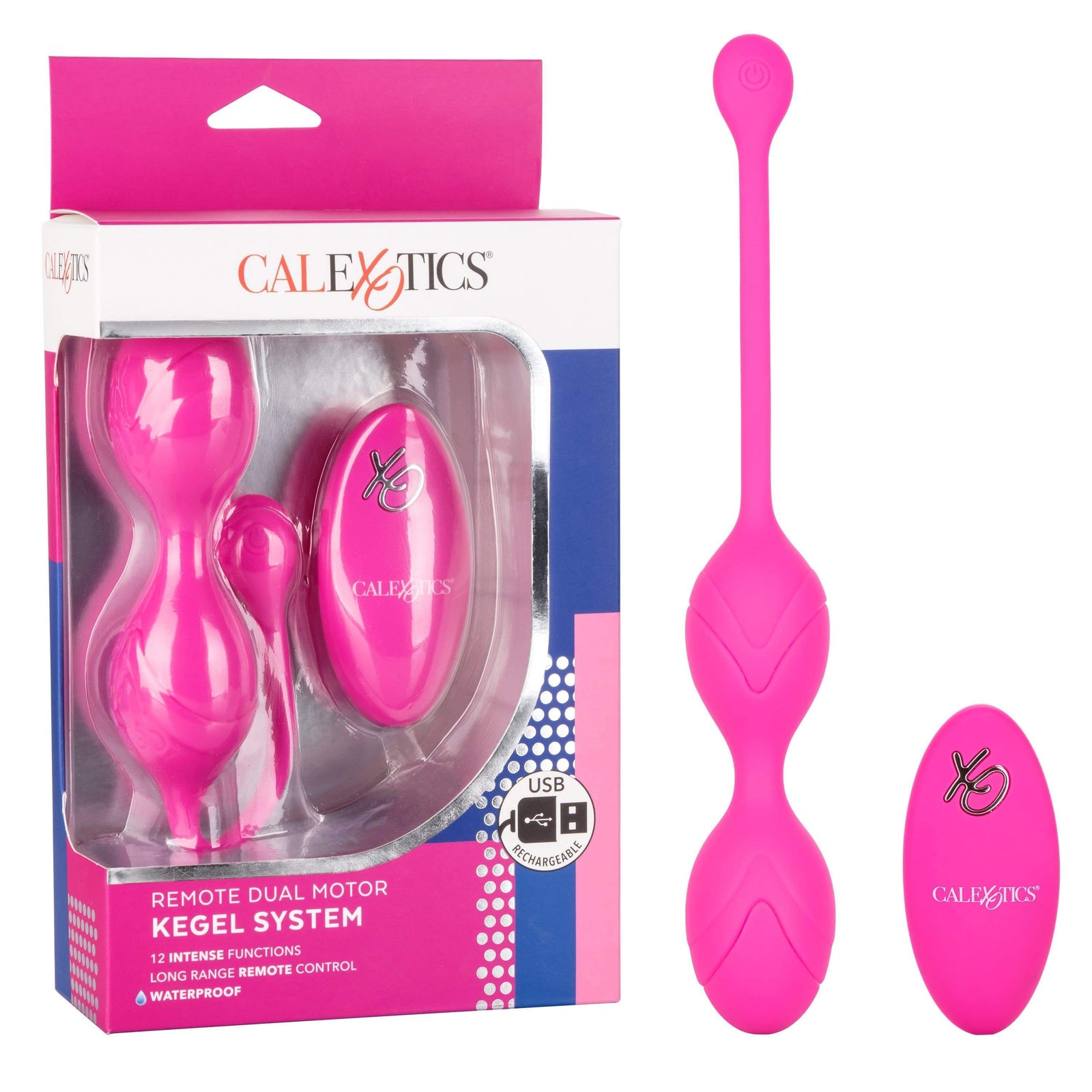 California Exotics - Remote Dual Motor Kegel System (Pink) Rabbit Dildo (Vibration) Rechargeable