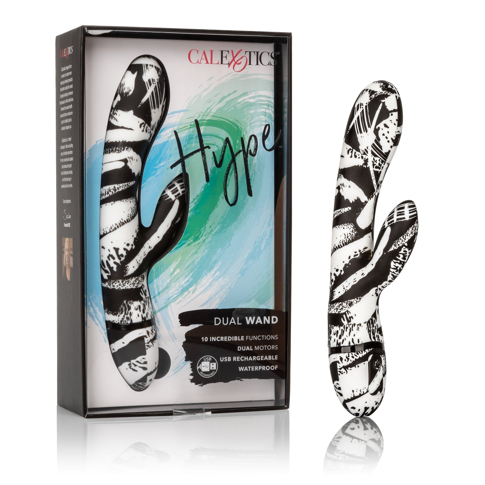 Calexotics - Hype Dual Wand Rabbit Vibrator (Multicolor) - Multicolor - Rabbit Dildo (Vibration) Rechargeable