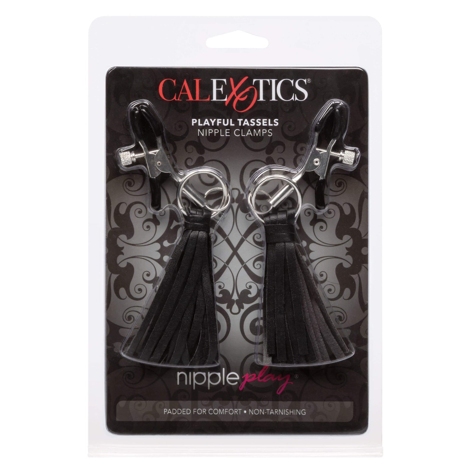 California Exotics - Nipple Play Playful Tassels Nipple Clamps (Black) Nipple Clamps (Non Vibration) 716770091888 CherryAffairs
