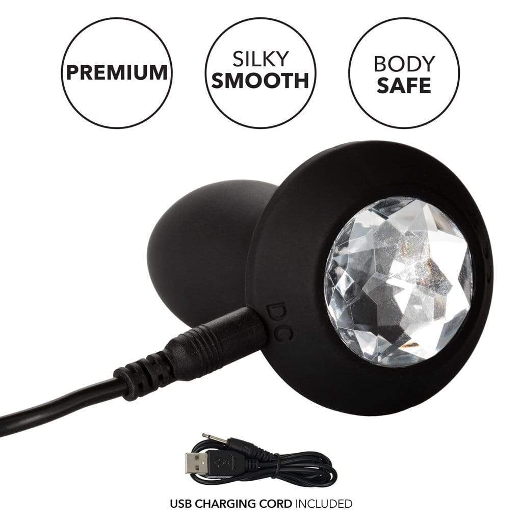 California Exotics - Power Gem Vibrating Petite Crystal Prostate Massager (Black) - Black - Prostate Massager