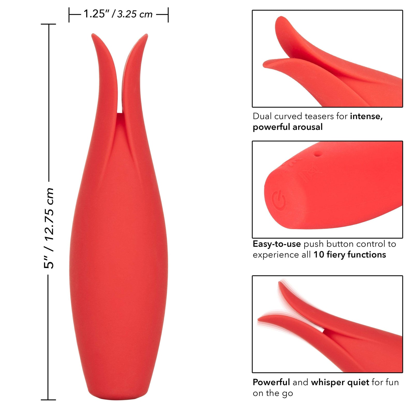 California Exotics - Red Hot Fury Clit Massager (Red) Clit Massager (Vibration) Rechargeable