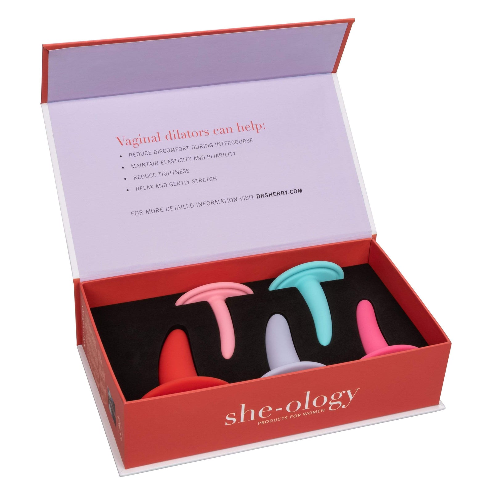 California Exotics - She-ology 5 piece Wearable Vaginal Dilator Set (Multi Colour) Non Realistic Dildo w/o suction cup (Non Vibration) 716770093332 CherryAffairs