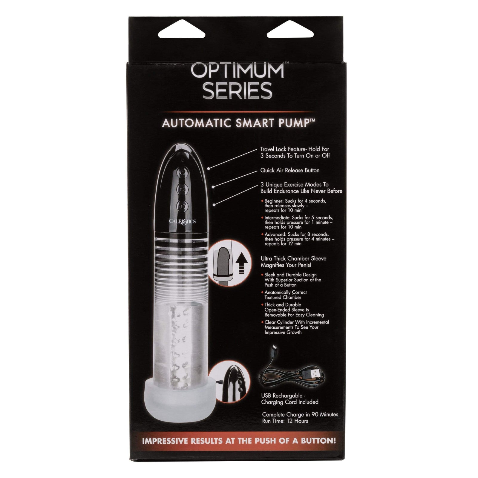 California Exotics - Optimum Series Executive Automatic Smart Pump (Black) Penis Pump (Vibration) Rechargeable 716770094513 CherryAffairs