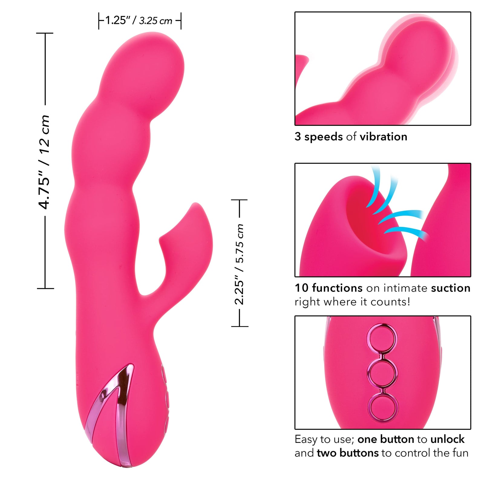 California Exotics - California Dreaming Oceanside Orgasm Suction Rabbit Vibrator (Pink) Rabbit Dildo (Vibration) Rechargeable 622853184 CherryAffairs