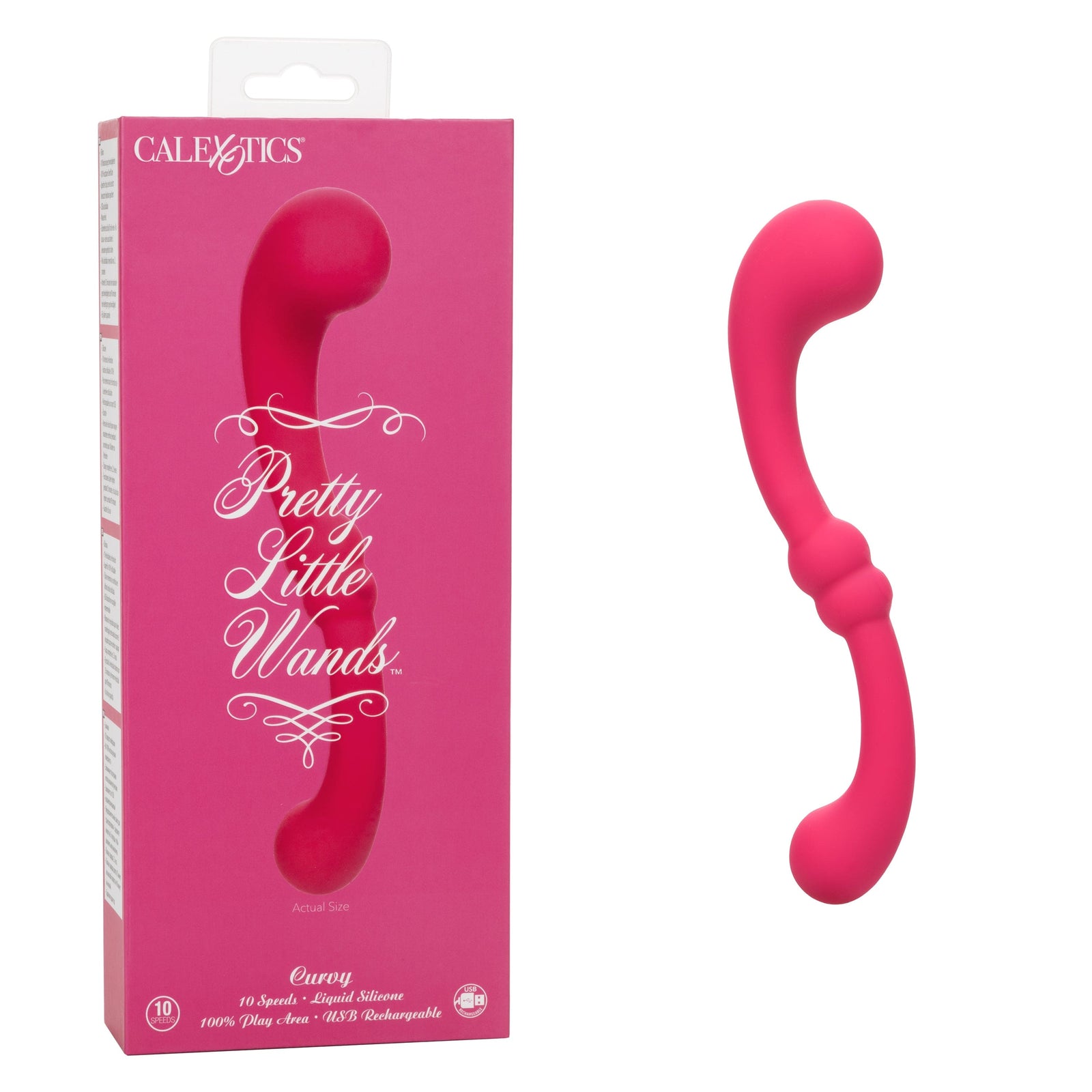 California Exotics - Pretty Little Wands Curvy Flexible G Spot Vibrator (Pink) G Spot Dildo (Vibration) Rechargeable 716770101785 CherryAffairs