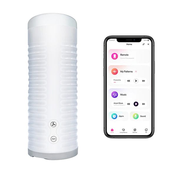 Lovense - Max 2 App-Controlled Male Masturbator (White) Masturbator Soft Stroker (Vibration) Rechargeable 728360599612 CherryAffairs