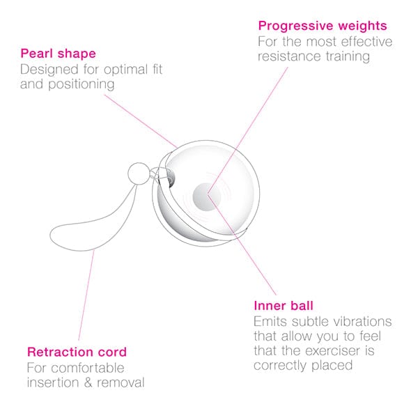 Intimina - Laselle Weighted Kegel Exerciser 48g (Pink) Kegel Balls (Non Vibration) CherryAffairs