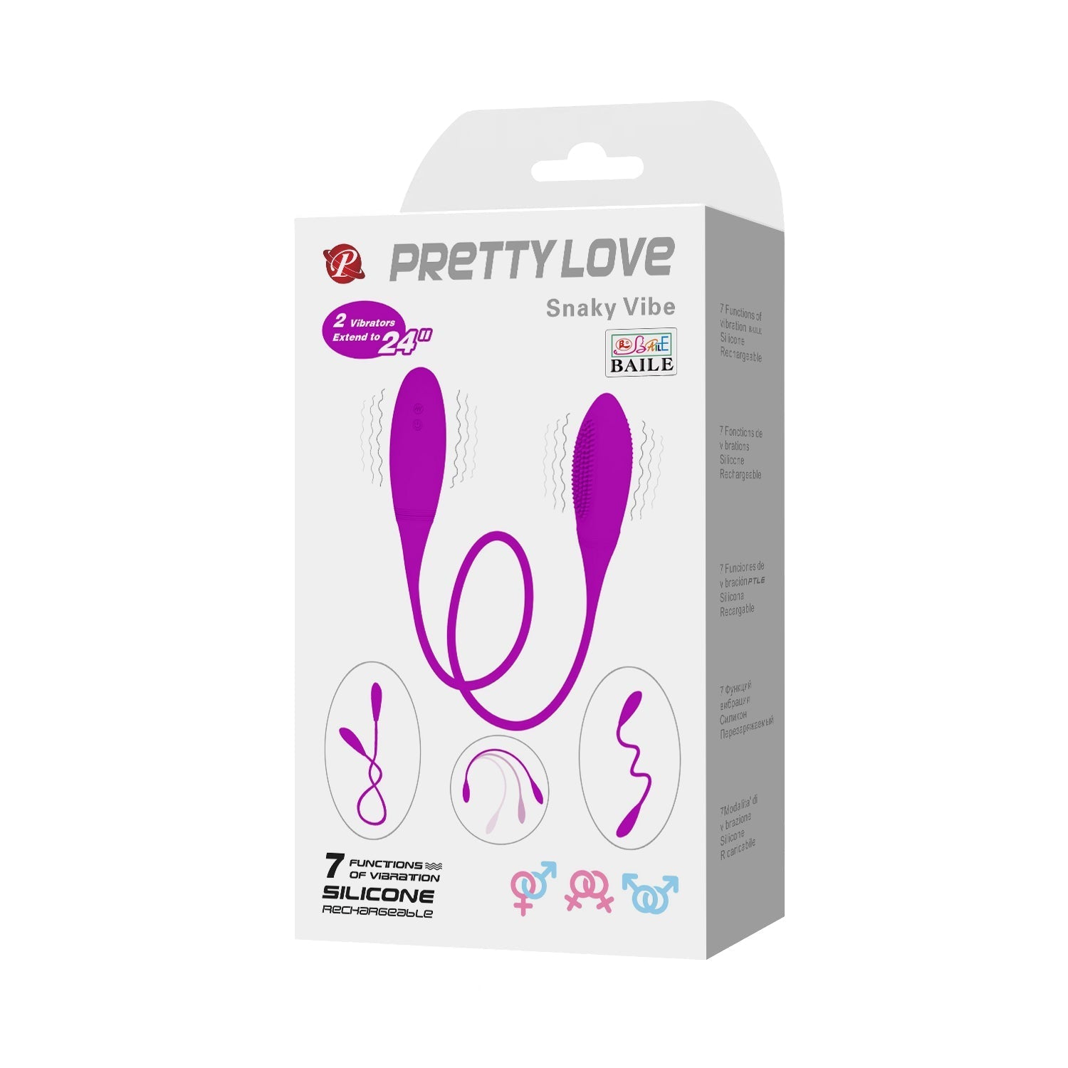 Pretty Love - Snaky Vibe Flexible Vibrator (Pink) - Pink - Clit Massager (Vibration) Rechargeable