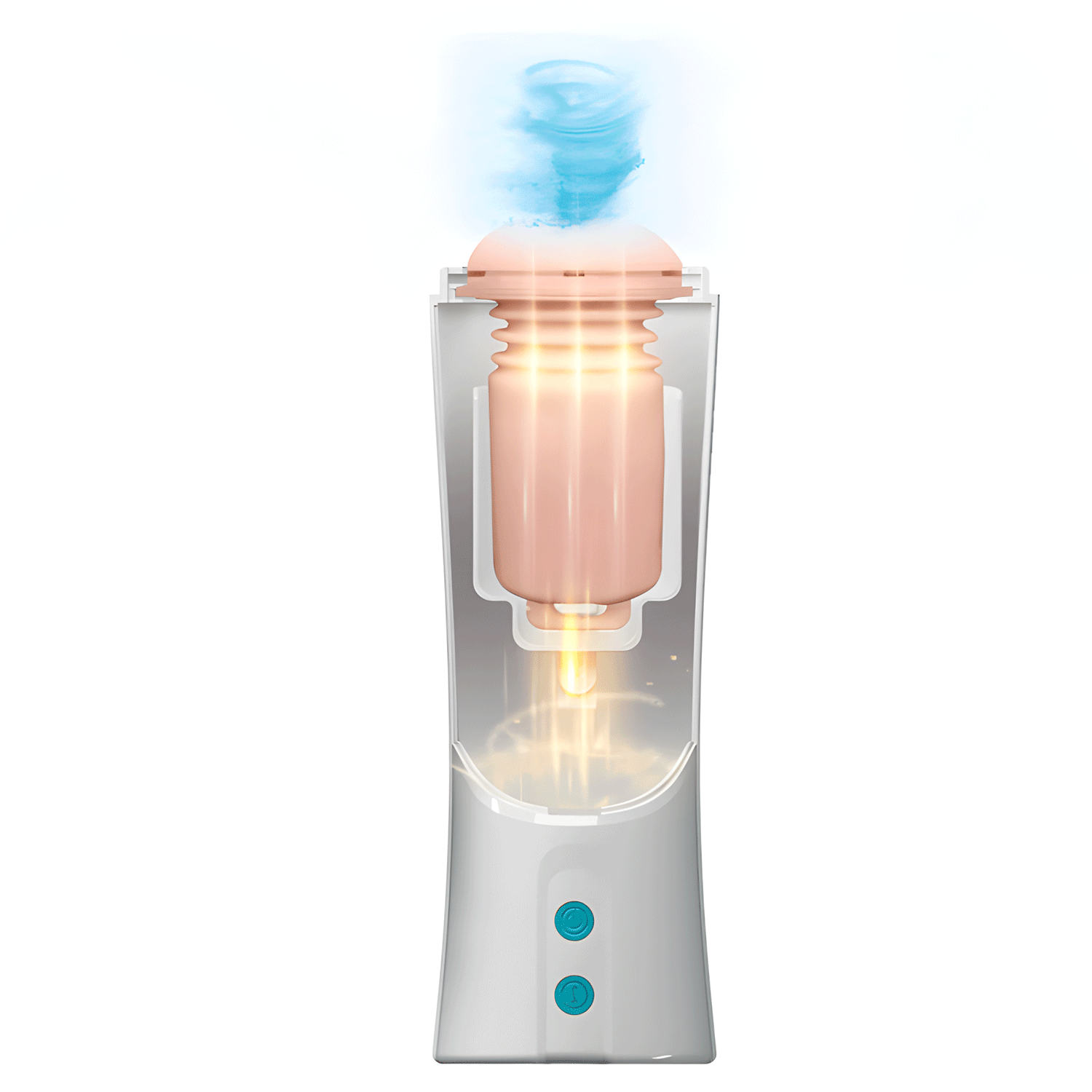 Pretty Love - Aby Automatic Thrusting Masturbator (White) - White - Masturbator Vagina (Vibration) Non Rechargeable