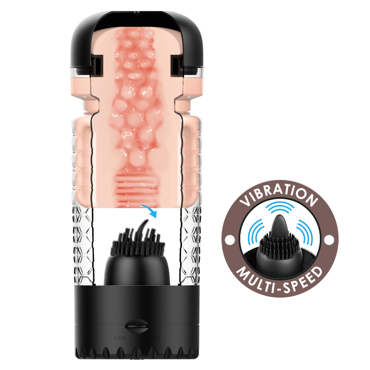 Pretty Love - Emily Vibrating Licking Masturbator (Beige) - Beige - Masturbator Vagina (Vibration) Non Rechargeable