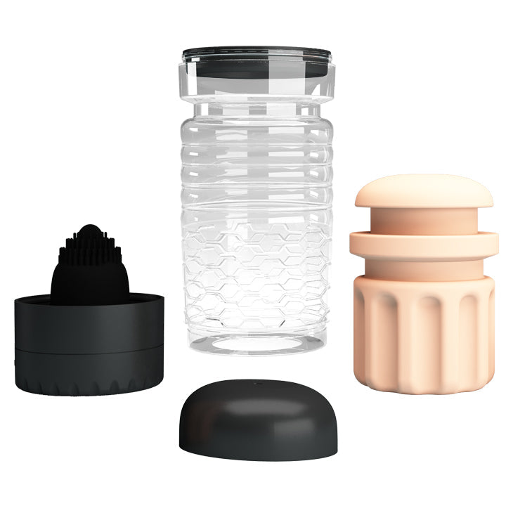 Pretty Love - Emily Vibrating Licking Masturbator (Beige) - Beige - Masturbator Vagina (Vibration) Non Rechargeable