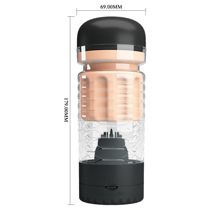 Pretty Love - Emily Vibrating Licking Masturbator (Beige) - Beige - Masturbator Vagina (Vibration) Non Rechargeable