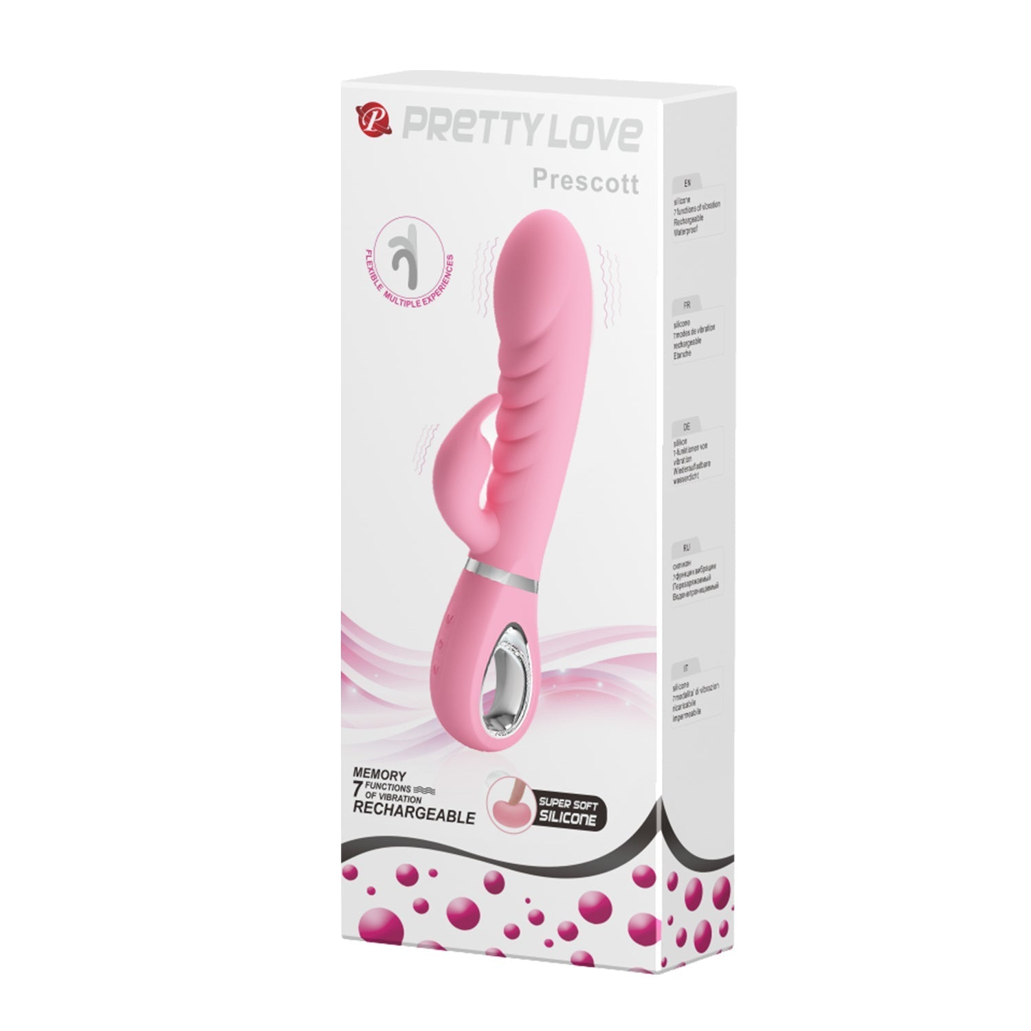 Pretty Love - Prescott Flexible Rabbit Vibrator (Pink) - Pink - Rabbit Dildo (Vibration) Rechargeable