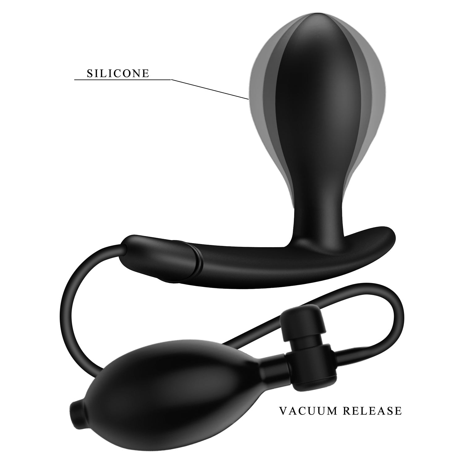 Pretty Love - Drake Inflatable Muscle Contracting Exercise Butt Plug (Black) - Black - Expandable Anal Plug (Non