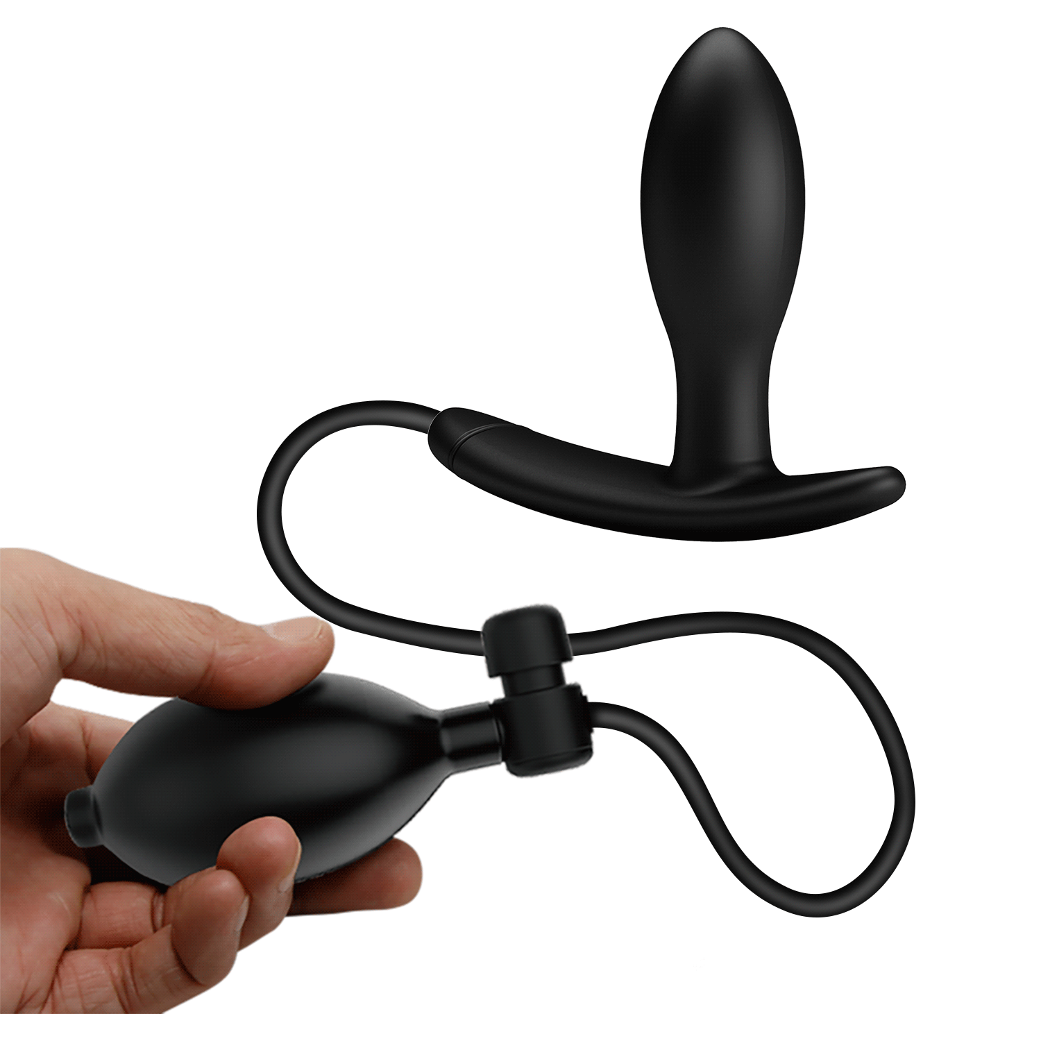 Pretty Love - Drake Inflatable Muscle Contracting Exercise Butt Plug (Black) - Black - Expandable Anal Plug (Non