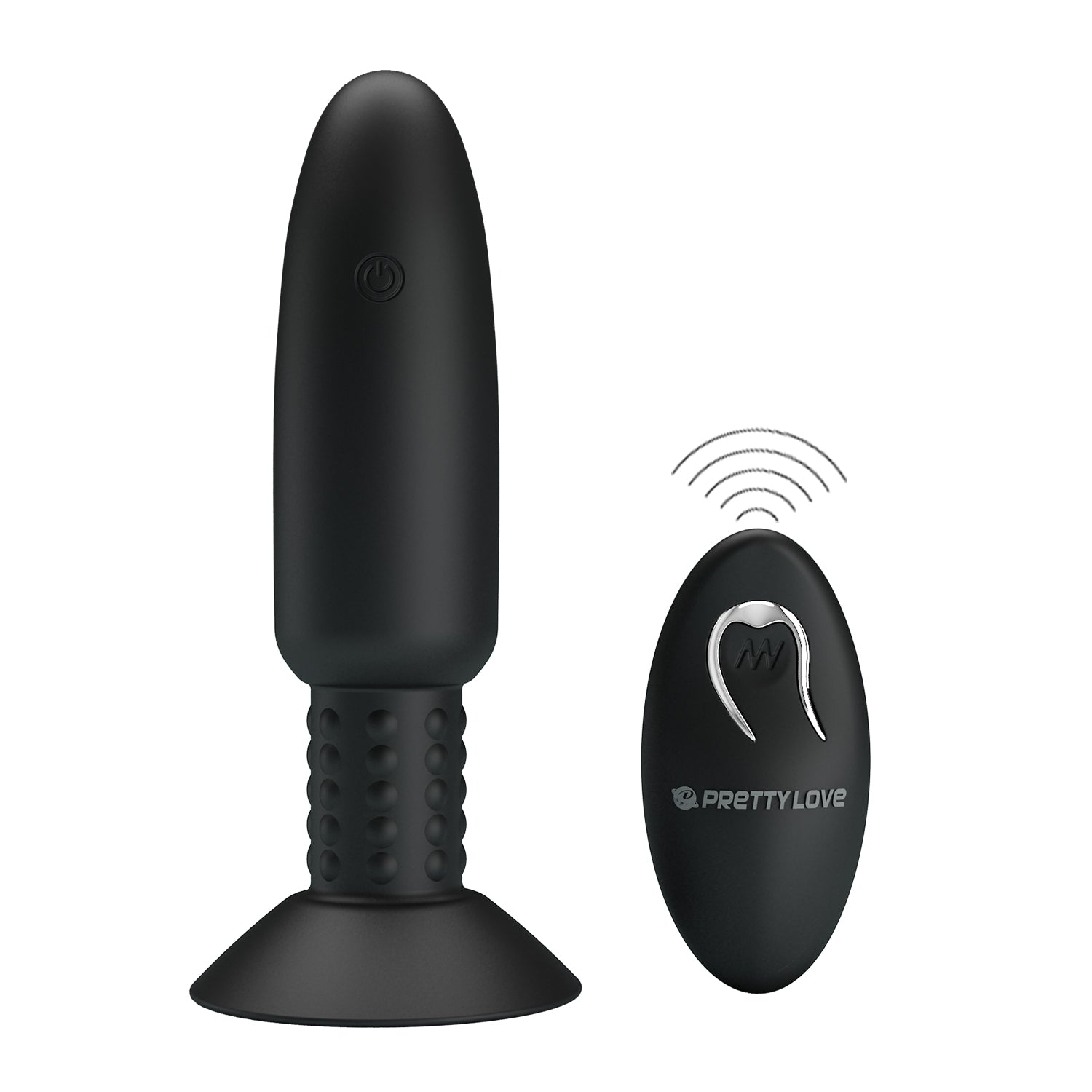 Pretty Love - Beaded Remote Control Vibrating Rotating Butt Plug (Black) - Black - Remote Control Anal Plug (Vibration)