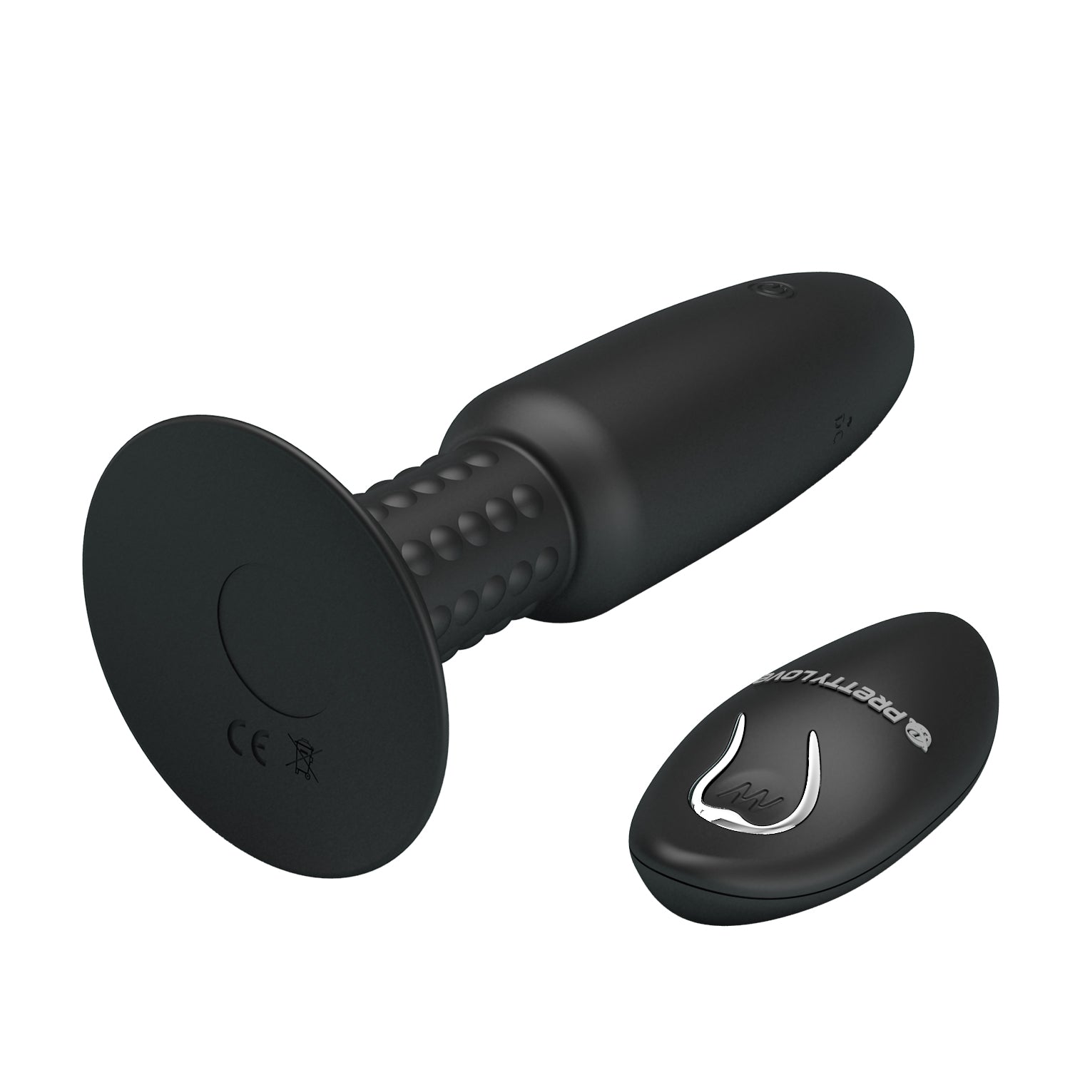 Pretty Love - Beaded Remote Control Vibrating Rotating Butt Plug (Black) - Black - Remote Control Anal Plug (Vibration)
