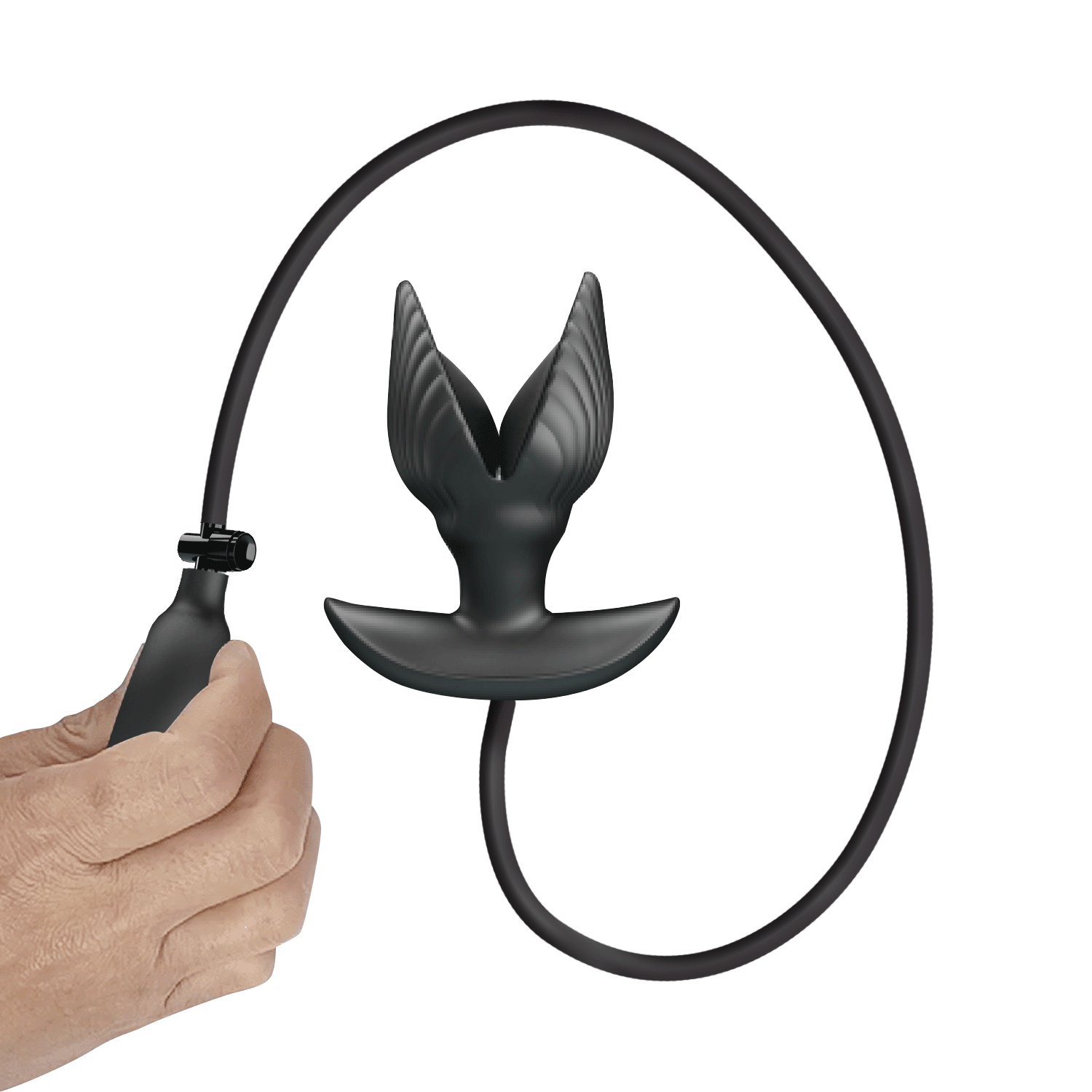 Pretty Love - Manson Vibrating Inflatable Anal Plug (Black) - Black - Expandable Anal Plug (Vibration) Rechargeable