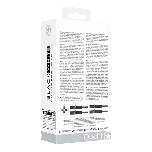 Shots - Ouch Black and White BDSM Velcro Hogtie with Hand and Ankle Cuffs (Black) Hand/Leg Cuffs 625987715 CherryAffairs