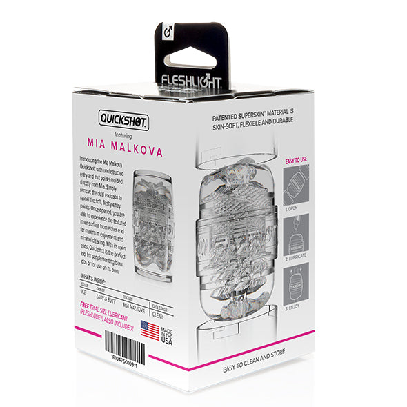 Fleshlight - Quickshot Mia Malkova Compact Stroker Masturbator - Clear - Masturbator Vagina (Non Vibration)