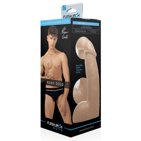 Fleshlight - Fleshjack Boys Reno Gold Dildo (Beige) Realistic Gay Dildo w/o suction cup (Non Vibration) 810476012816 CherryAffairs