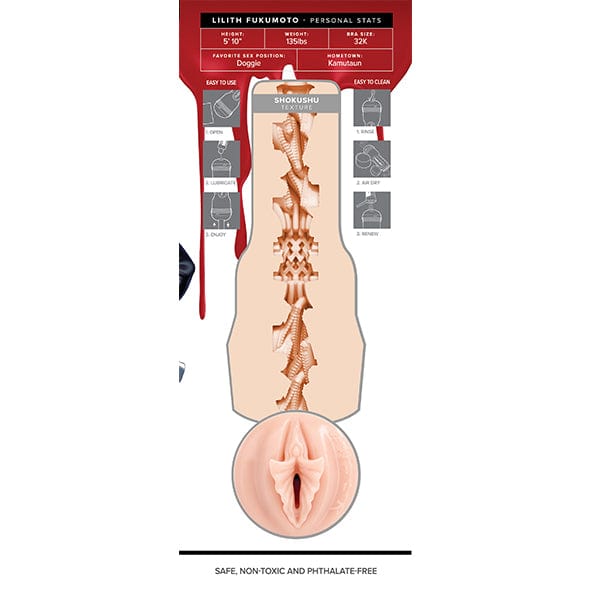 Fleshlight - Fantasy Lilith Fukumoto Shokushu Signature Masturbator (Beige) - Beige - Masturbator Vagina (Non Vibration)