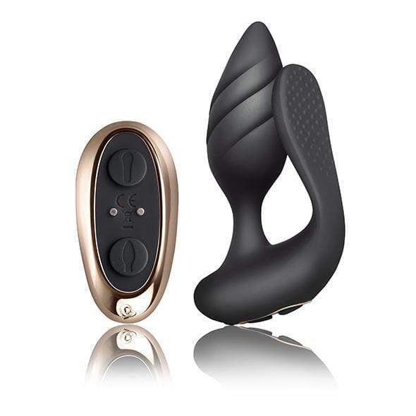 RocksOff - Cocktail Remote Control Dual Motored Couple's Toy (Black) Couple's Massager (Vibration) Rechargeable 811041014587 CherryAffairs