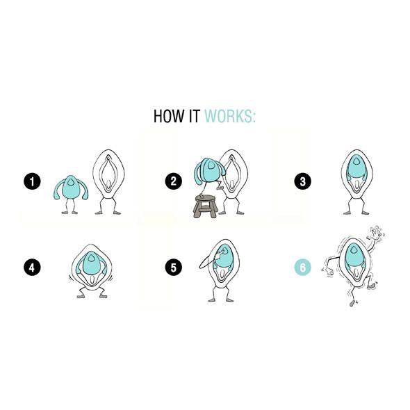 Dame Products - EVA Hands-Free Couple's Vibrator (Aqua) - PleasureHobby