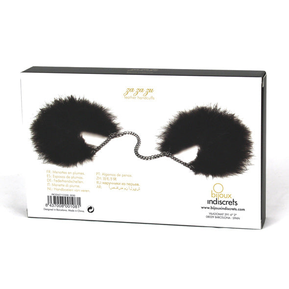 Bijoux Indiscrets - Za Za Zu Feather Handcuffs - BI1016 / Black - Hand/Leg Cuffs