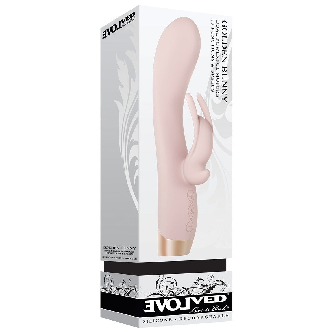 Evolved - Golden Bunny Dual Powerful Rabbit Vibrator (Pink) - Pink - Rabbit Dildo (Vibration) Rechargeable