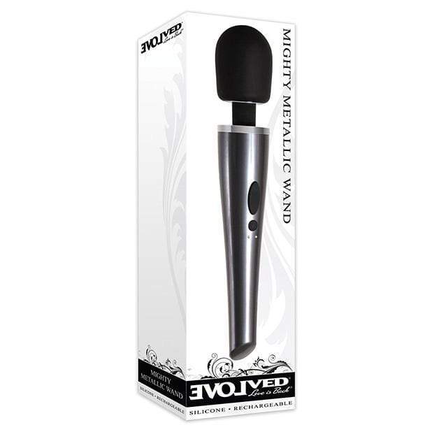 Evolved - Mighty Metallic Wand Massager (Silver) Wand Massagers (Vibration) Rechargeable 844477013176 CherryAffairs