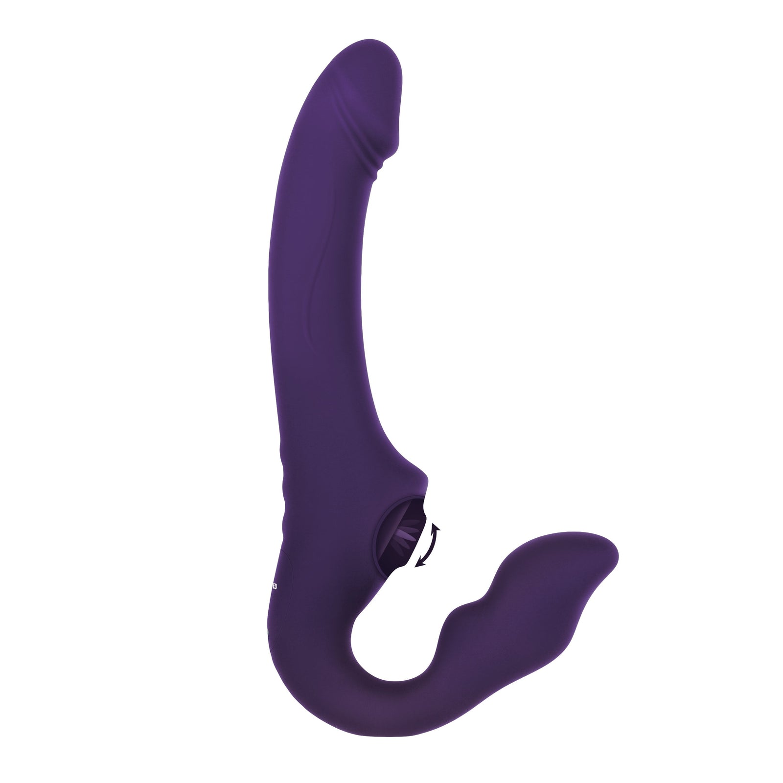 Evolved - 2 Become 1 Remote Tongue Licking Clitoral Air Stimulator Dildo (Purple) - Purple - Strap On with Dildo