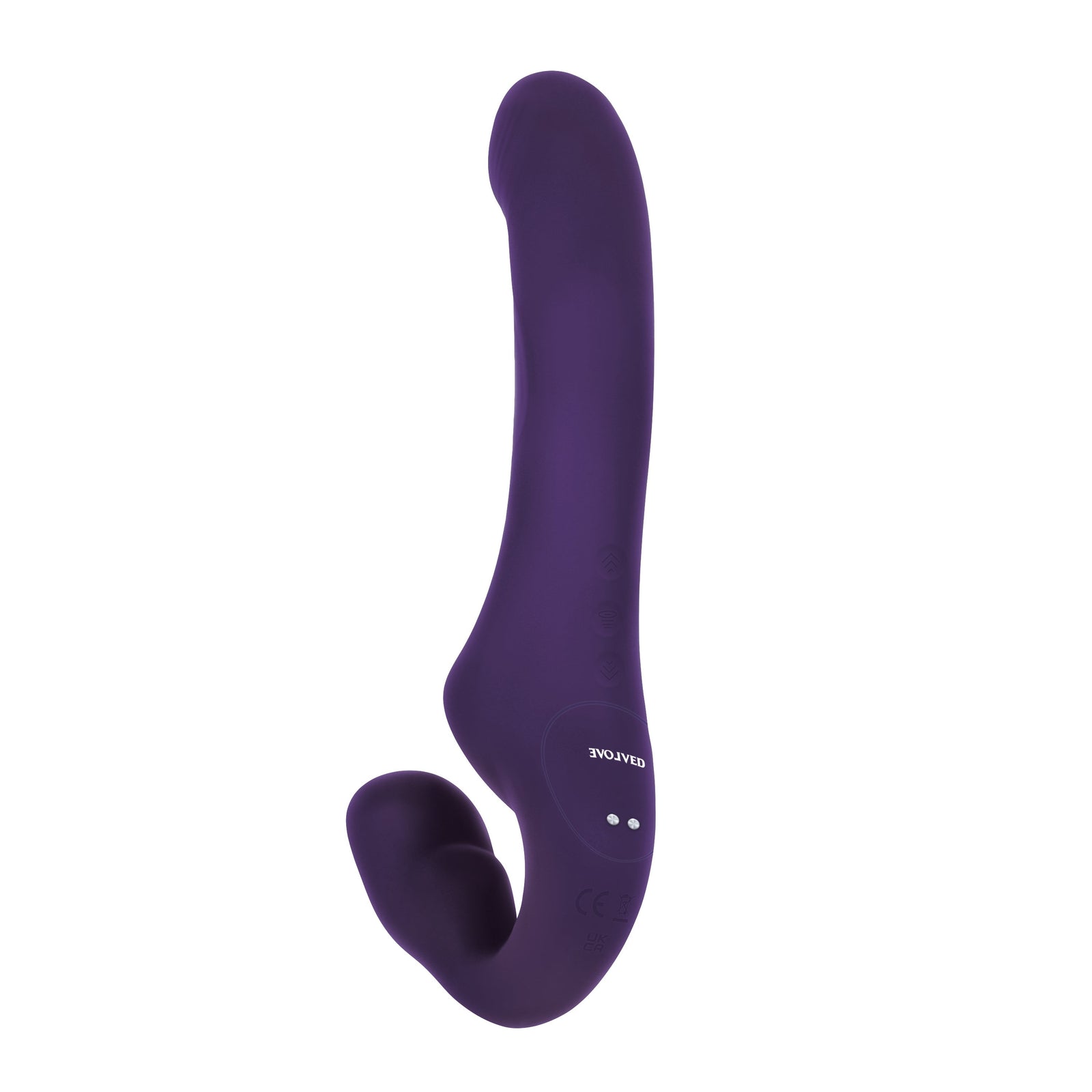 Evolved - 2 Become 1 Remote Tongue Licking Clitoral Air Stimulator Dildo (Purple) - Purple - Strap On with Dildo