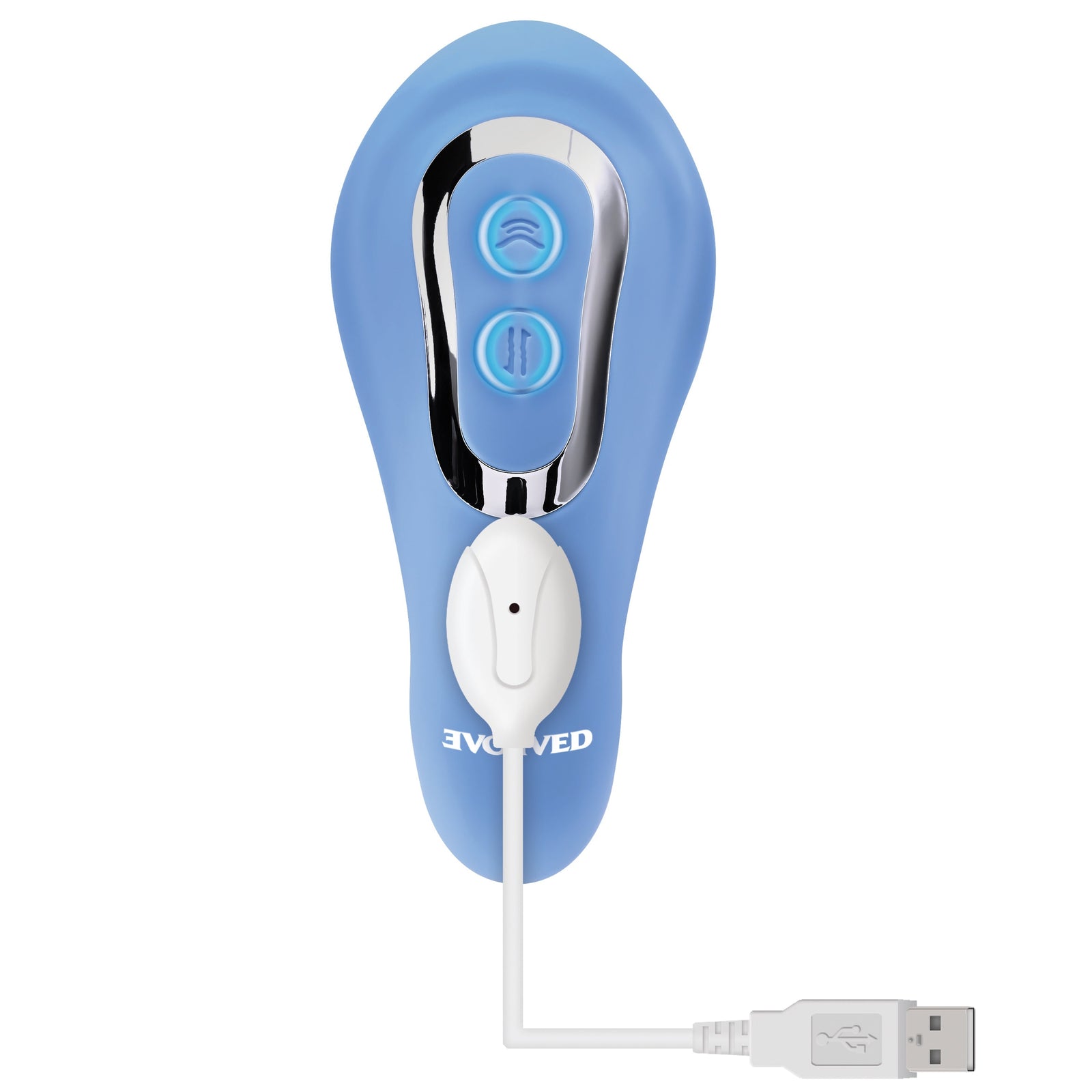 Evolved - Tap and Thrust Curved Vibrator (Blue) - Blue - Prostate Massager (Vibration) Rechargeable