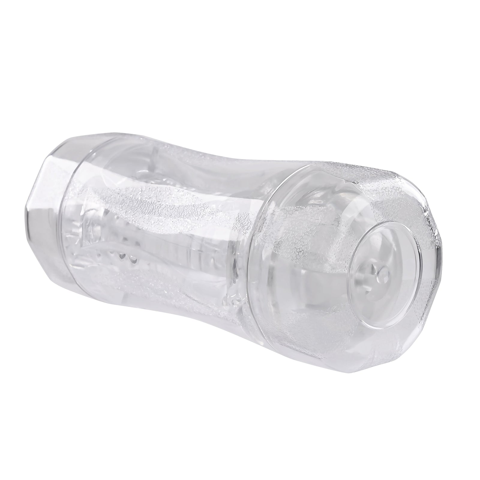 Evolved - Gender X Double Fantasy Stroker Masturbator with Vibrating Cock Ring (Clear) - Clear - Masturbator Soft