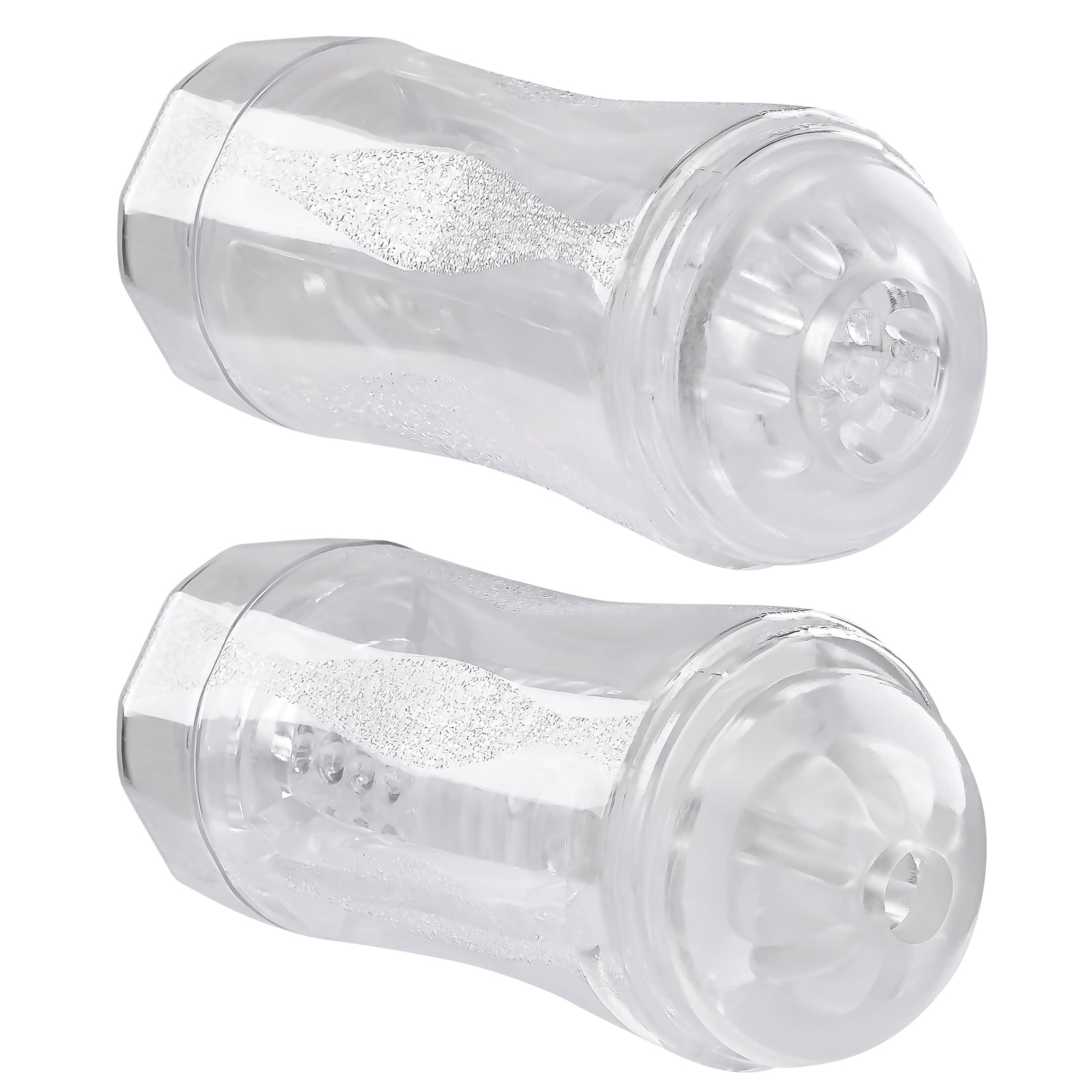 Evolved - Gender X Double Fantasy Stroker Masturbator with Vibrating Cock Ring (Clear) - Clear - Masturbator Soft