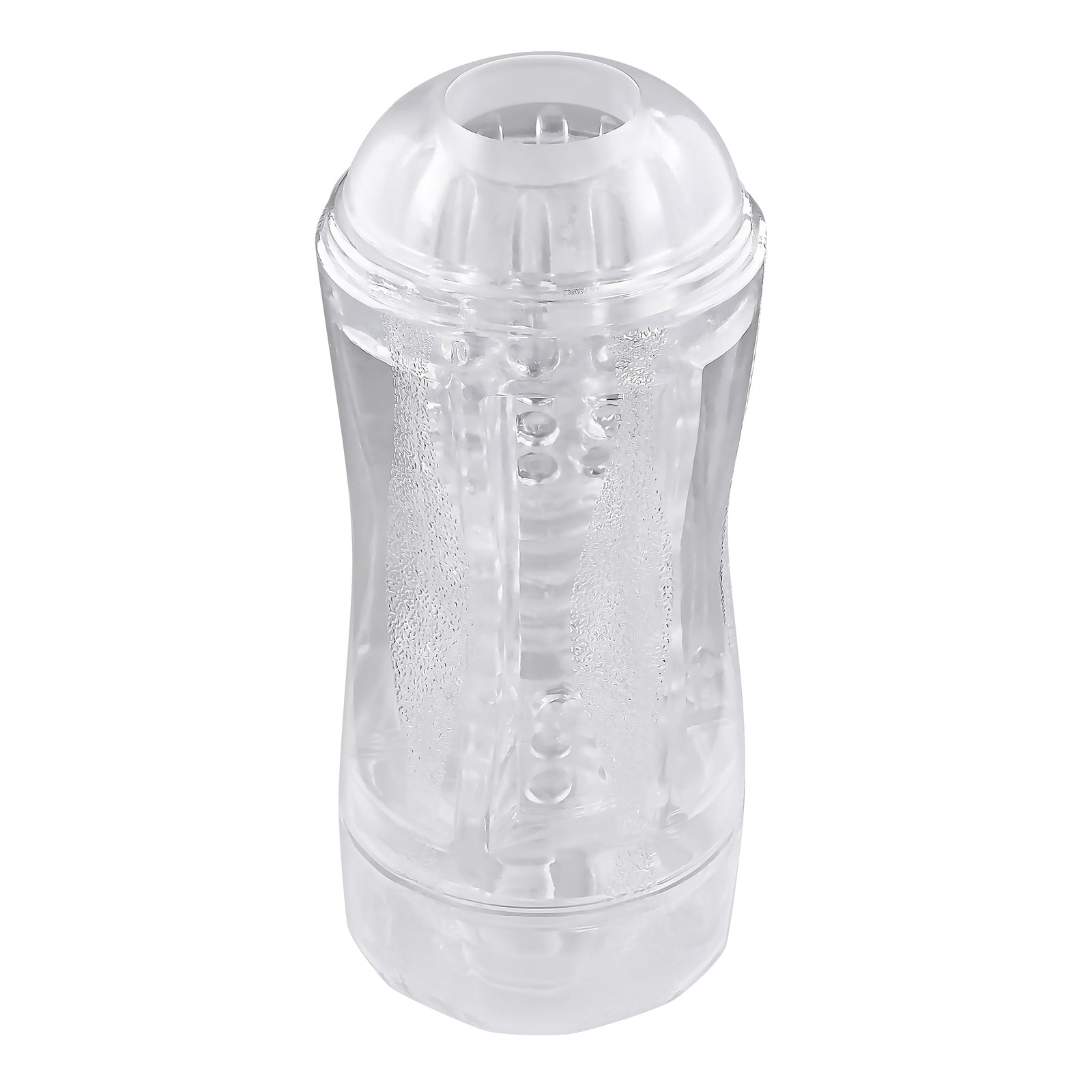 Evolved - Gender X Double Fantasy Stroker Masturbator with Vibrating Cock Ring (Clear) - Clear - Masturbator Soft