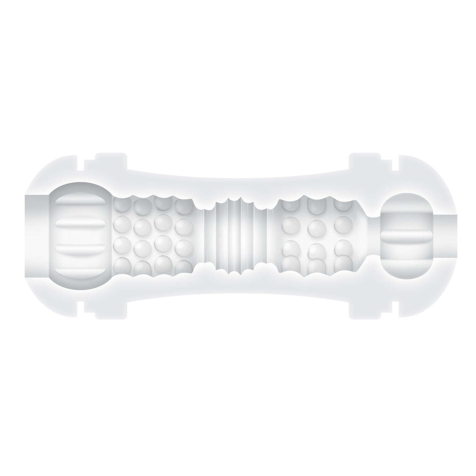 Evolved - Gender X Double Fantasy Stroker Masturbator with Vibrating Cock Ring (Clear) - Clear - Masturbator Soft