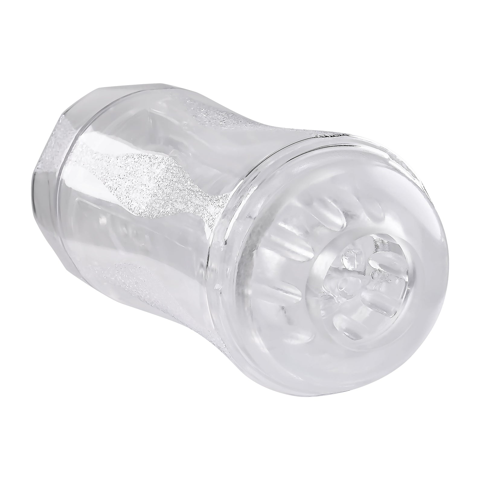 Evolved - Gender X Double Fantasy Stroker Masturbator with Vibrating Cock Ring (Clear) - Clear - Masturbator Soft