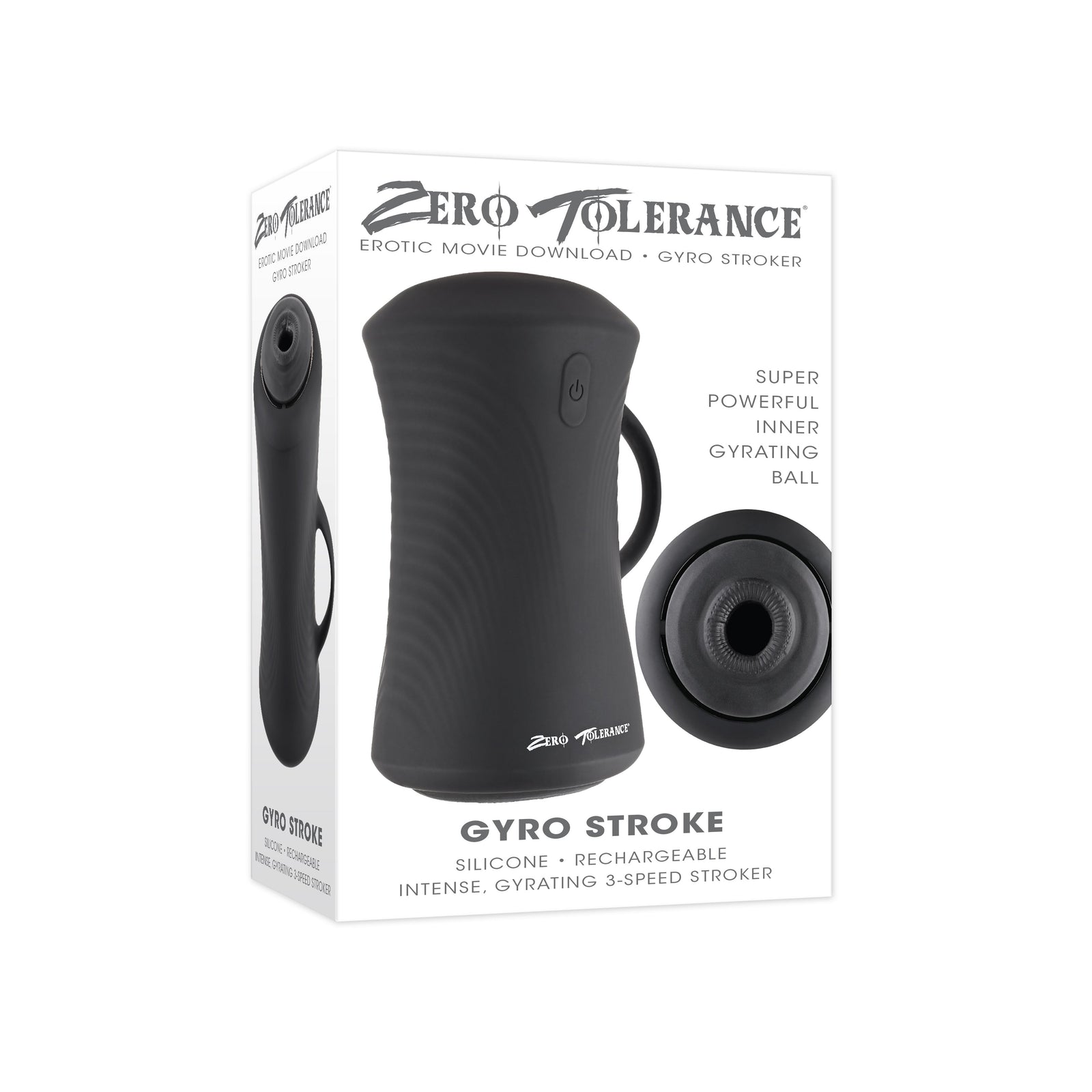 Zero Tolerance - Gyro Stroke Rechargeable Gyrating Stroker Masturbator (Black) - Black - Masturbator Soft Stroker