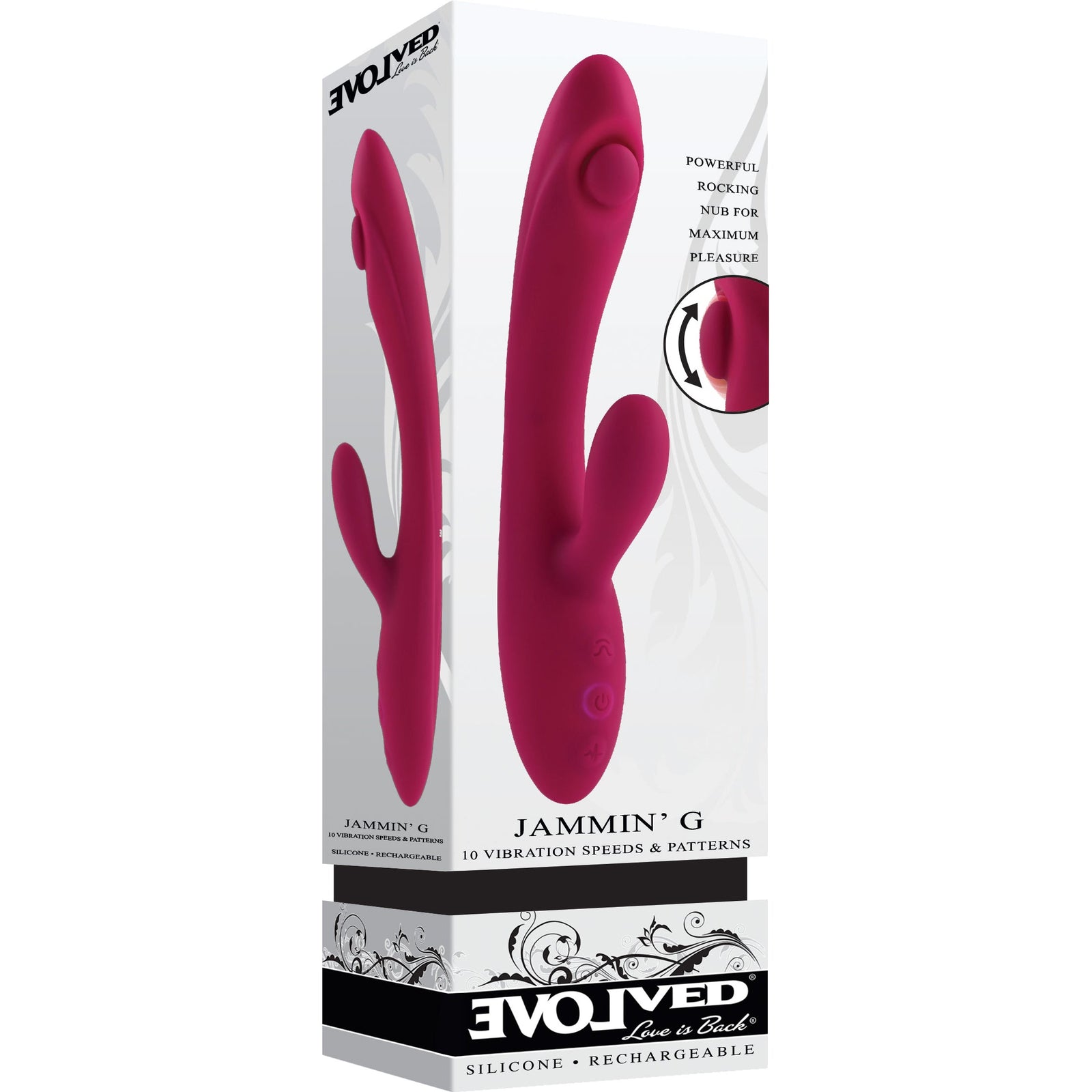 Evolved - Jammin’ G Rabbit Vibrator (Red) - Red - Rabbit Dildo (Vibration) Rechargeable