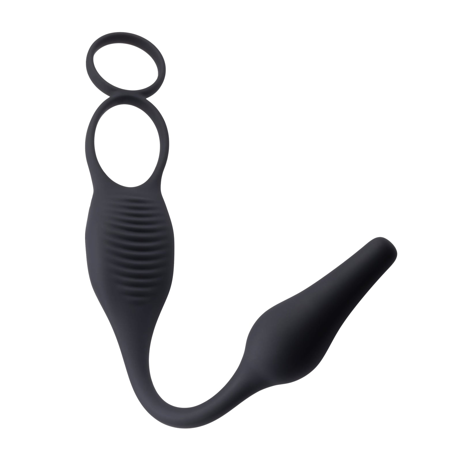 Zero Tolerance - Plug and Tug Vibrating Plug and Cock Ring (Black) - Black - Silicone Cock Ring (Vibration) Rechargeable