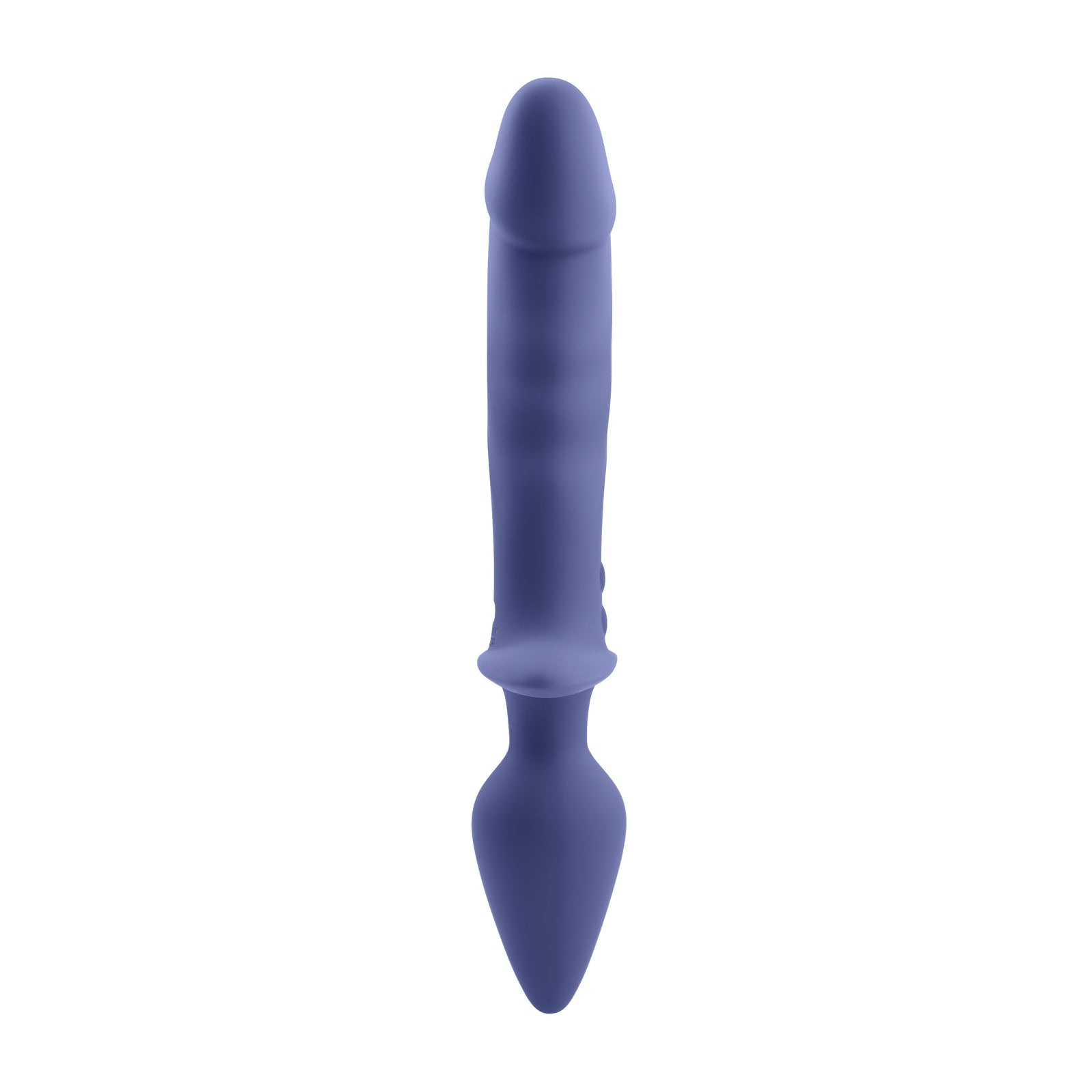 Evolved - Gender X Dual Defender Vibrating Anal Plug and Dildo (Blue) - Blue - Anal Plug (Vibration) Rechargeable