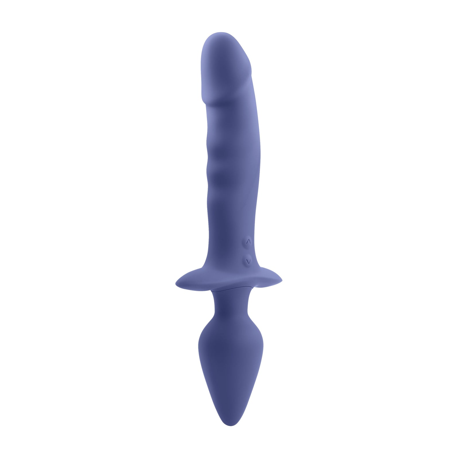 Evolved - Gender X Dual Defender Vibrating Anal Plug and Dildo (Blue) - Blue - Anal Plug (Vibration) Rechargeable