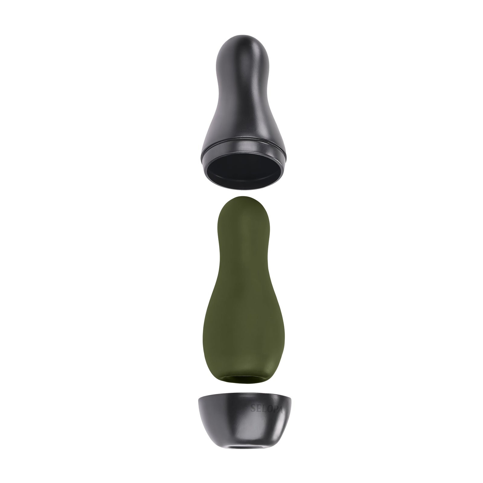 Selopa- Kingpin Stroker Masturbator (Black) - Black - Masturbator Soft Stroker (Non Vibration)