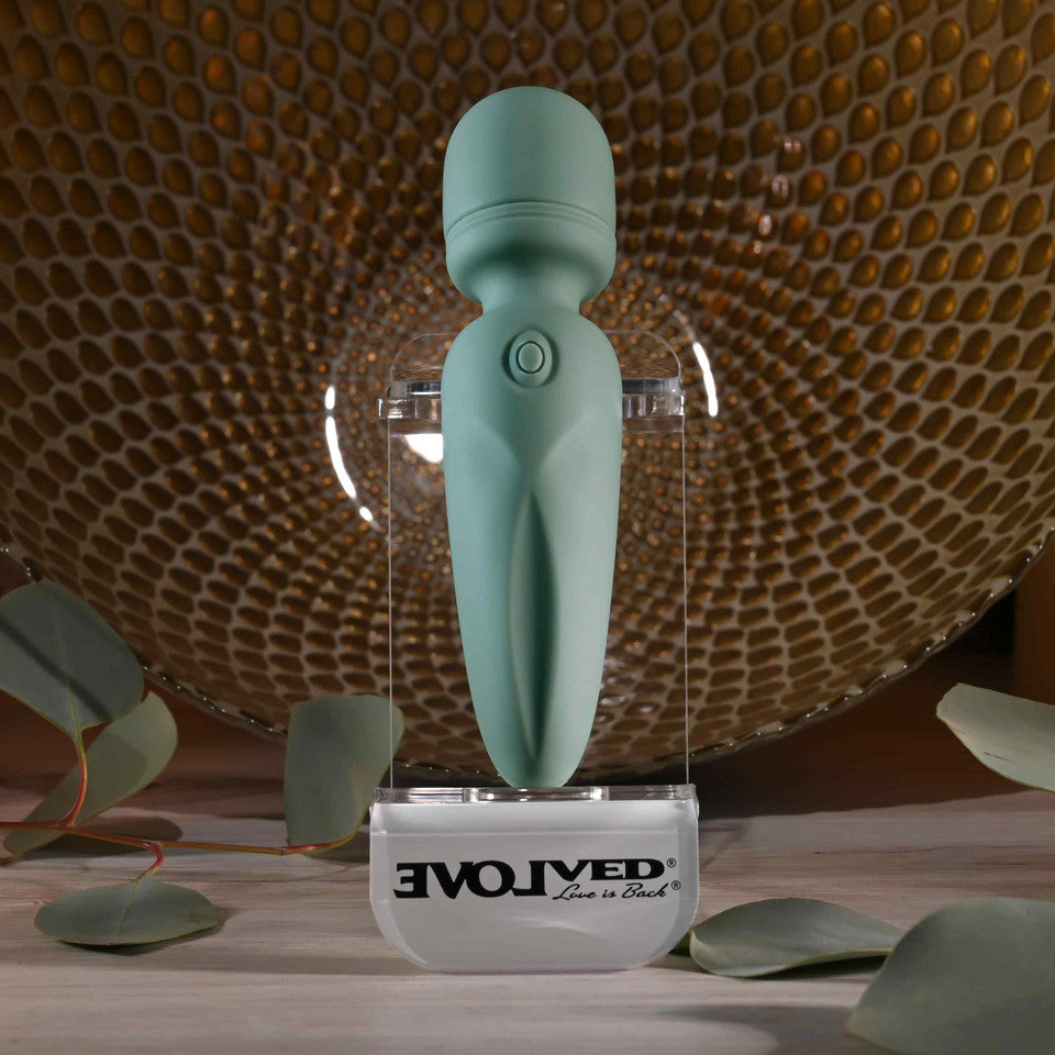 Evolved - Rumble Vibrating Mini Wand Massager (Green)
