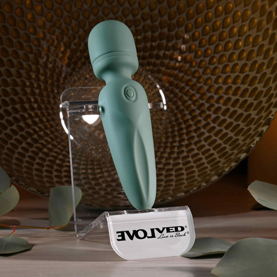 Evolved - Rumble Vibrating Mini Wand Massager (Green)