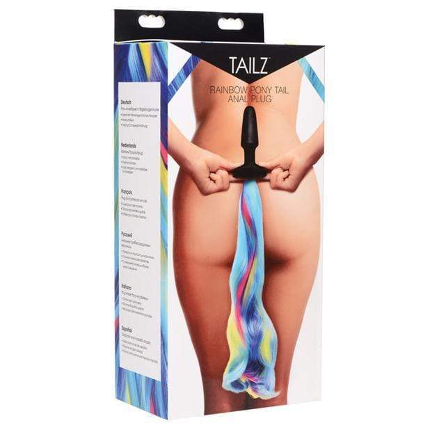 XR - Tailz Rainbow Pony Tail Anal Plug (Black) Anal Plug (Non Vibration)