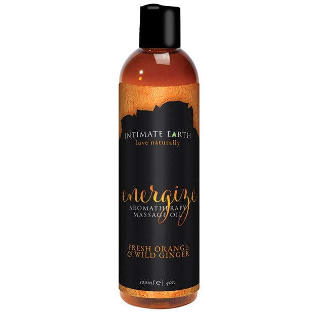 Intimate Earth - Energize Aromatherapy Massage Oil 120 ml (Fresh Orange & Wild Ginger) Massage Oil 854397006110 CherryAffairs